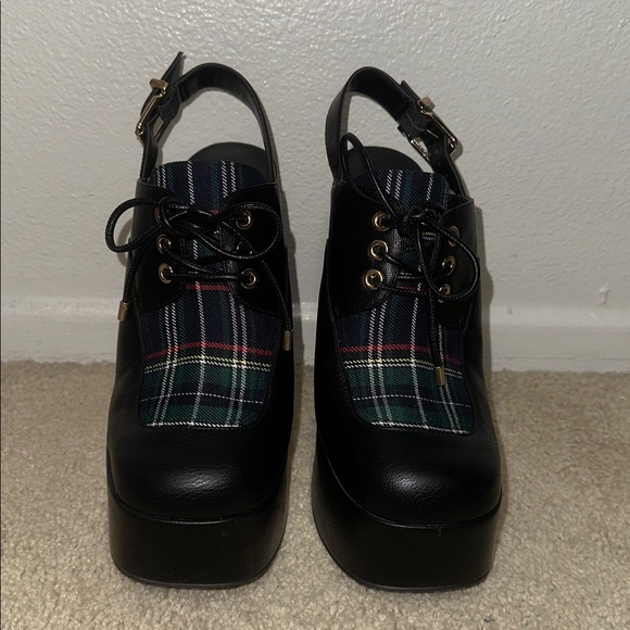 Jessica Simpson Sondos Platform Heels – Black & Plaid – Size 9.5 - Picture 5 of 9